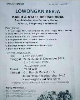 lowongan kerja ranch market dan farmer market