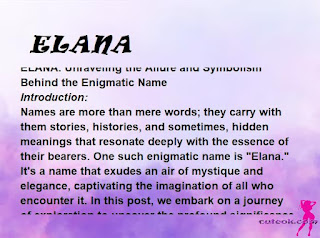 meaning of the name "ELANA"