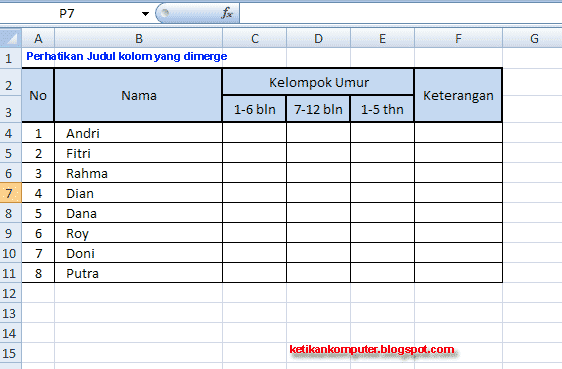 table menjadi lebih rapi di ms excel