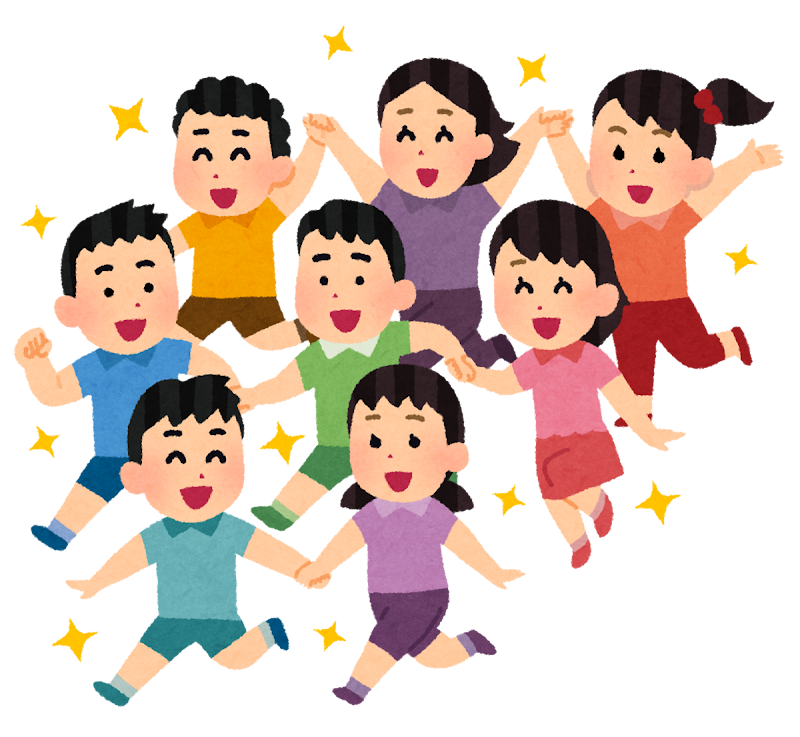 手をつないで走る子供たちのイラスト アジア人 かわいいフリー素材集 いらすとや