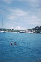 Monica and Vicky swimming at the Baths