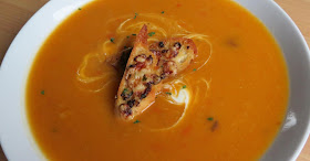 Spiced Butternut Squash Soup with Honey & Cheddar Croutons