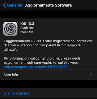 Apple ha rilasciato iOS 13.3 e iPadOS 13.3