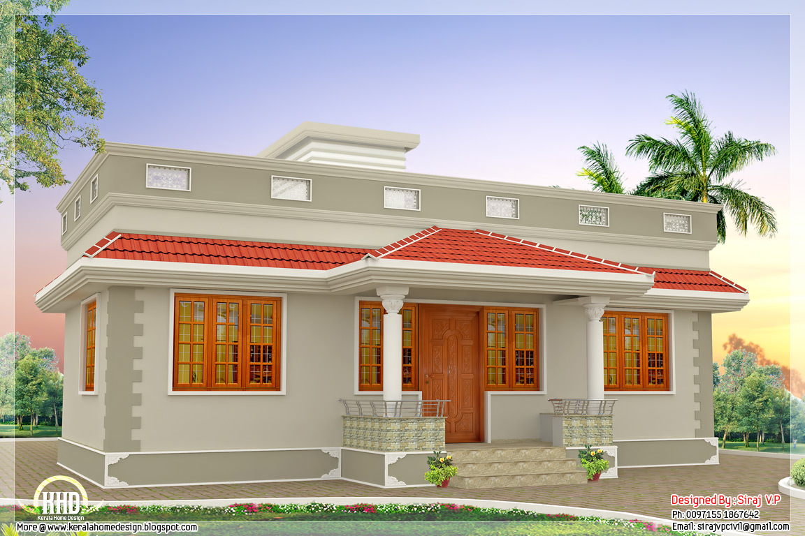 1000 sq feet Kerala  style single floor 3  bedroom  home  