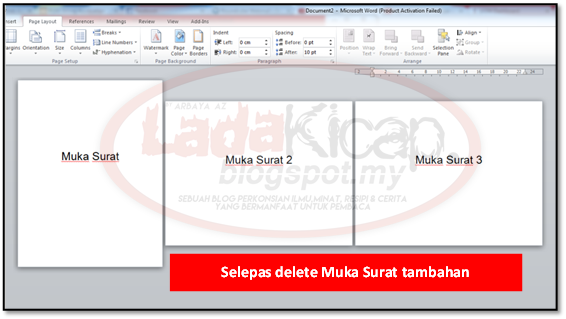 Cara Buat Satu Muka Surat Landscape