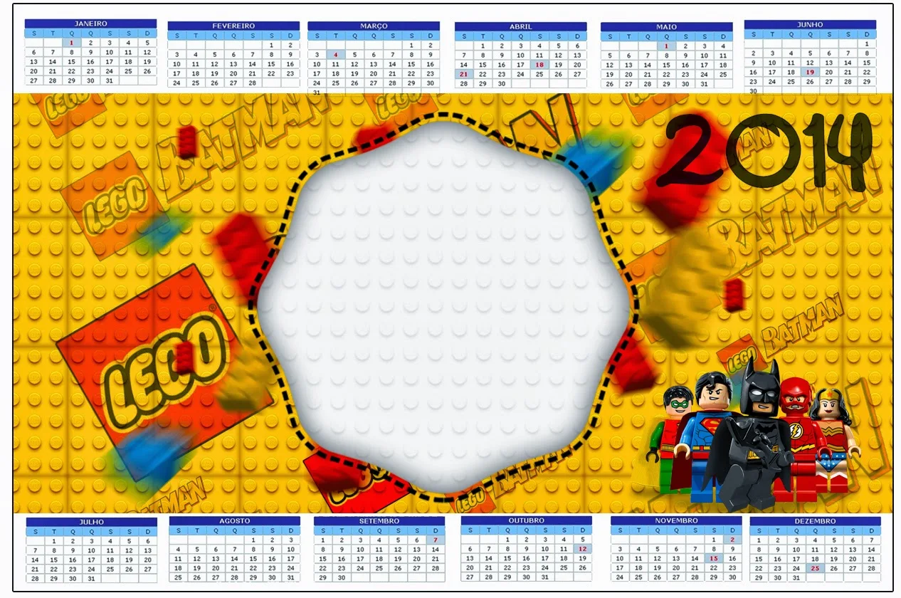 Lego Movie 2014 Free Printable Calender.