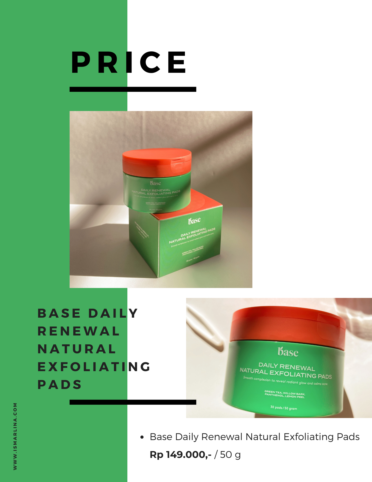 Harga Base Daily Renewal Natural Exfoliating Pads