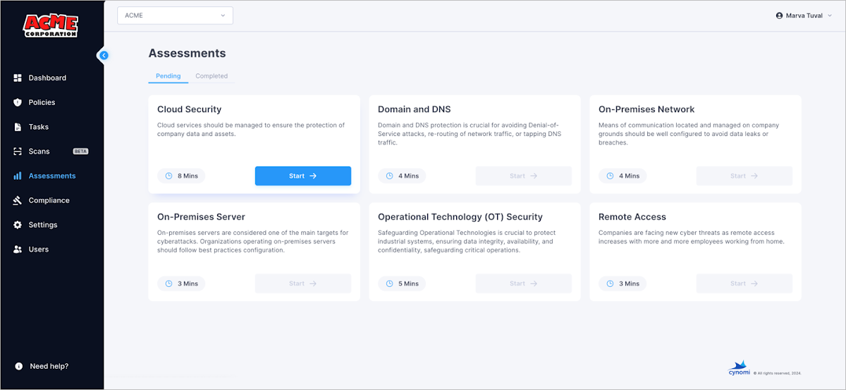 Cynomi AI-powered vCISO Platform