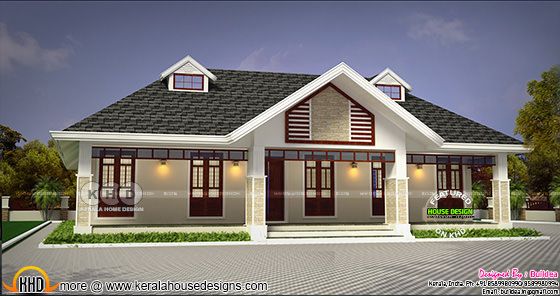 Grand one floor budget Kerala Home design