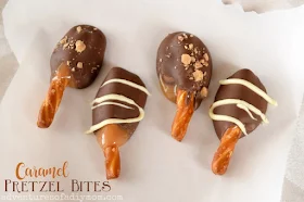 Caramel Chocolate Pretzel Bites