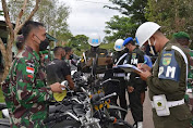 Tingkatkan Disiplin Berlalu Lintas Korem 174 ATW Merauke Gelar Pemeriksaan Kendaraan