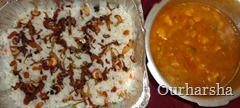 Veg pulav & chicken curry