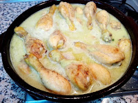 Muslos de pollo a la sidra