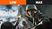 Call of Duty 2 Low vs. Max Graphics