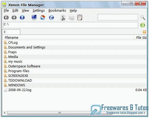 Xenon File Manager  : un gestionnaire de fichiers portable