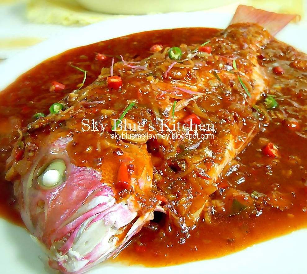 Melley Mey's Kitchen : ~ Resipi Ambuyat Cicah Ikan Merah 