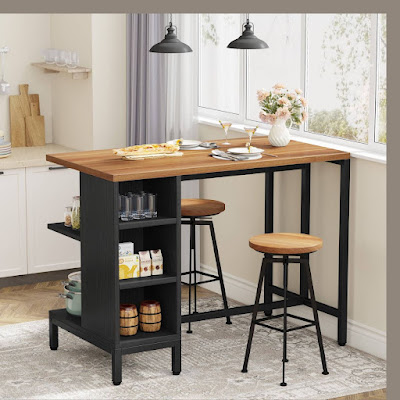multifunctional dining Table with 5 Open Shelves