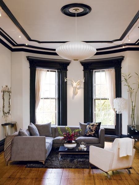 Black Walls with White Trim