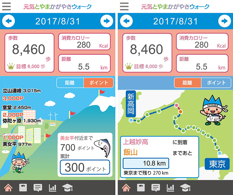 富山県が出している歩数計アプリがポイント導入 歩いて景品ゲット Gapsis