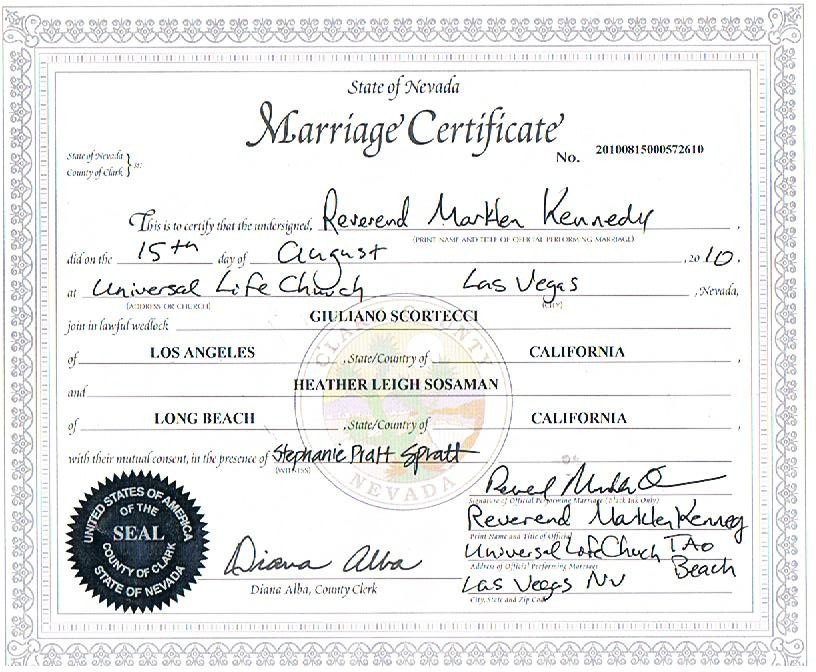 Las vegas marriage certificate image