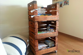reciclar cajas de fruta y de vino para crear muebles
