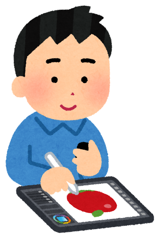 タブレットで絵を描く人のイラスト 男性 かわいいフリー素材集 いらすとや