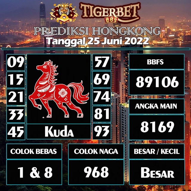 Prediksi Togel Hongkong Tanggal 25 Juni 2022 Tigerbet888