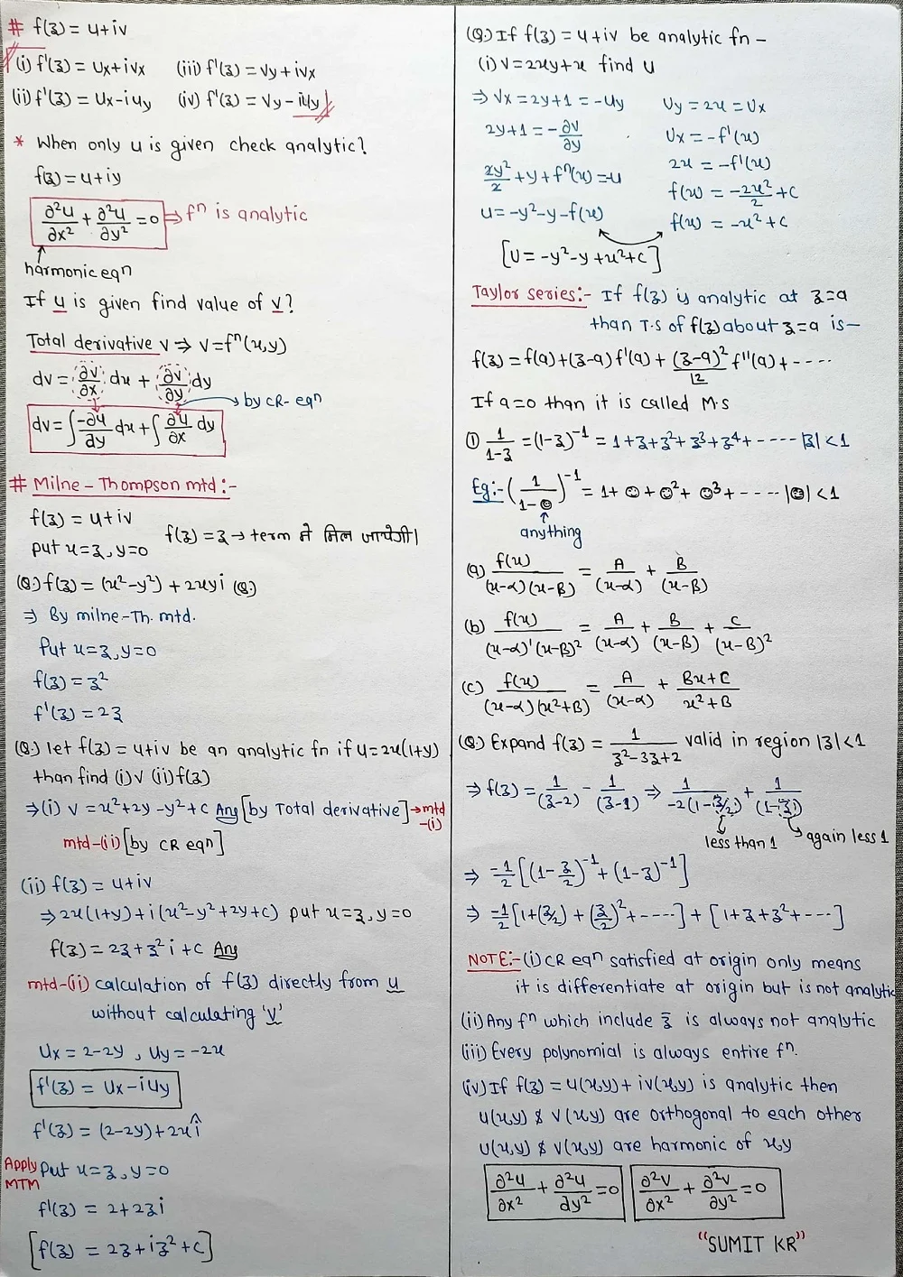 Math Formula - Short Notes 📚