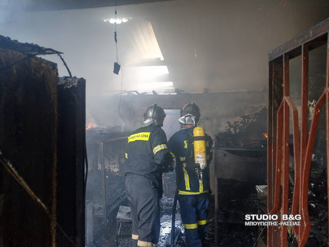Πυρκαγιά σε αποθήκη στο Σχινοχώρι Αργολίδας