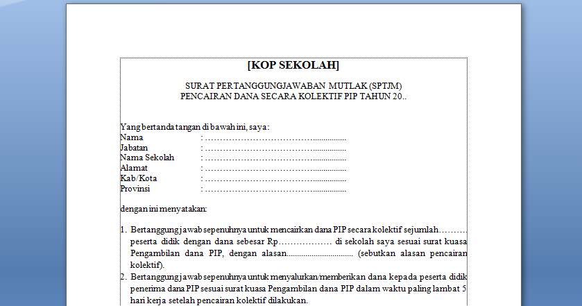 Contoh Surat Kuasa Pengambilan Pip Ke Bri - Contoh Seputar ...