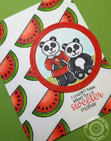 Sunny Studio Stamps: Mother's Day Card by Lindsey Bailey (using Watermelon from Fresh & Fruity and Pandas from Comfy Creatures)