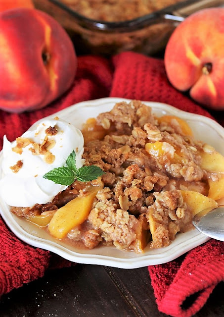 Peach Crisp Dessert Made with Fresh Peaches Image