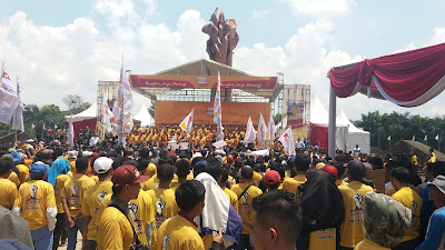 Apel Akbar dan Pelantikan DPD Partai Hanura Jabar, Kader dan Simpatisan Kuningkan Monumen BLA Tegallega-Bandung