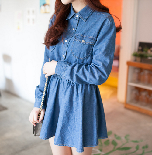 Fit and Flare Denim Dress