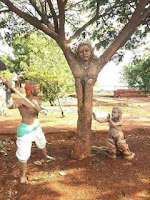 woodcutter cutting a tree