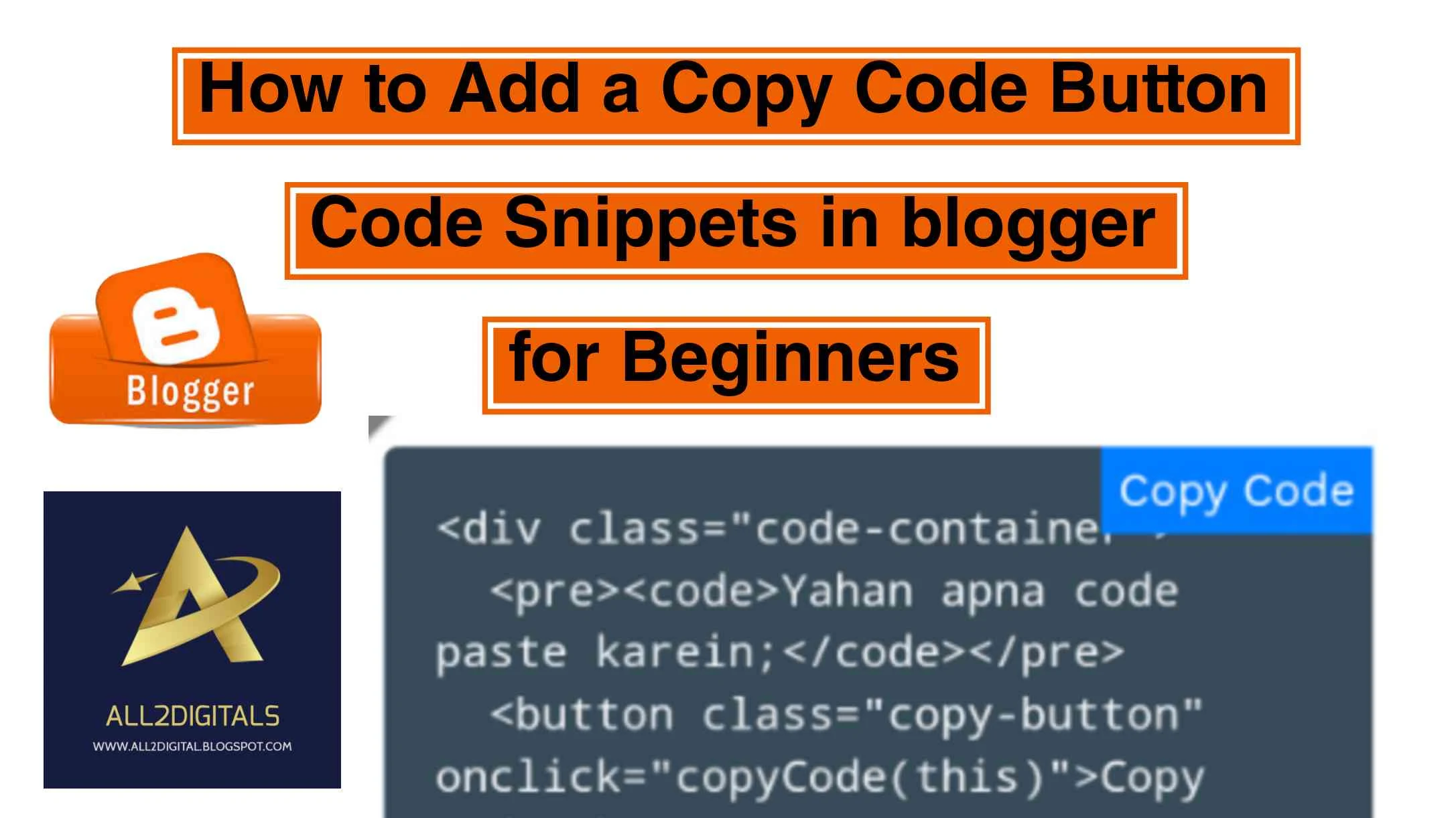 How to Add a Copy Code Button in Blogger Code Snippets for Beginners