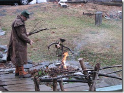 making fire in the rain