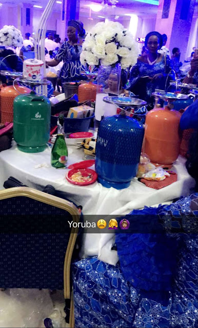 Photos: Nigerian couple gives out camp gas, suitcases as souvenirs at their wedding