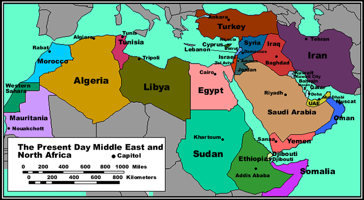 map of north african countries