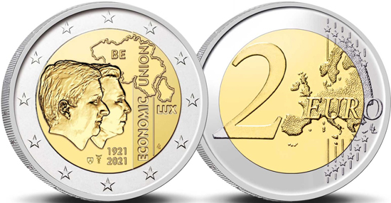 Belgium 2 euro 2021 - 100 years of the Belgium-Luxembourg Economic Union