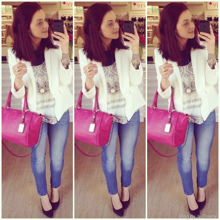 look jeans, blazer e bolsa fúcsia (1)