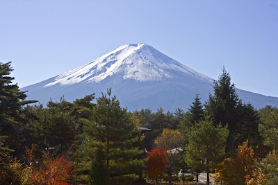 Mount Fuji capped wit snow