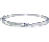 Four Stone Diamond Bangle Bracelet