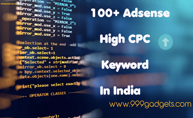 AdSense high CPC keyword list in India 2023.