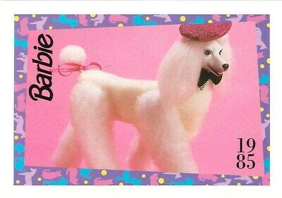 1985 Barbie trading card with Lord the poodle