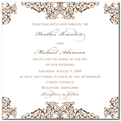Wedding Invitation for Heather and Michael Thank you Heather