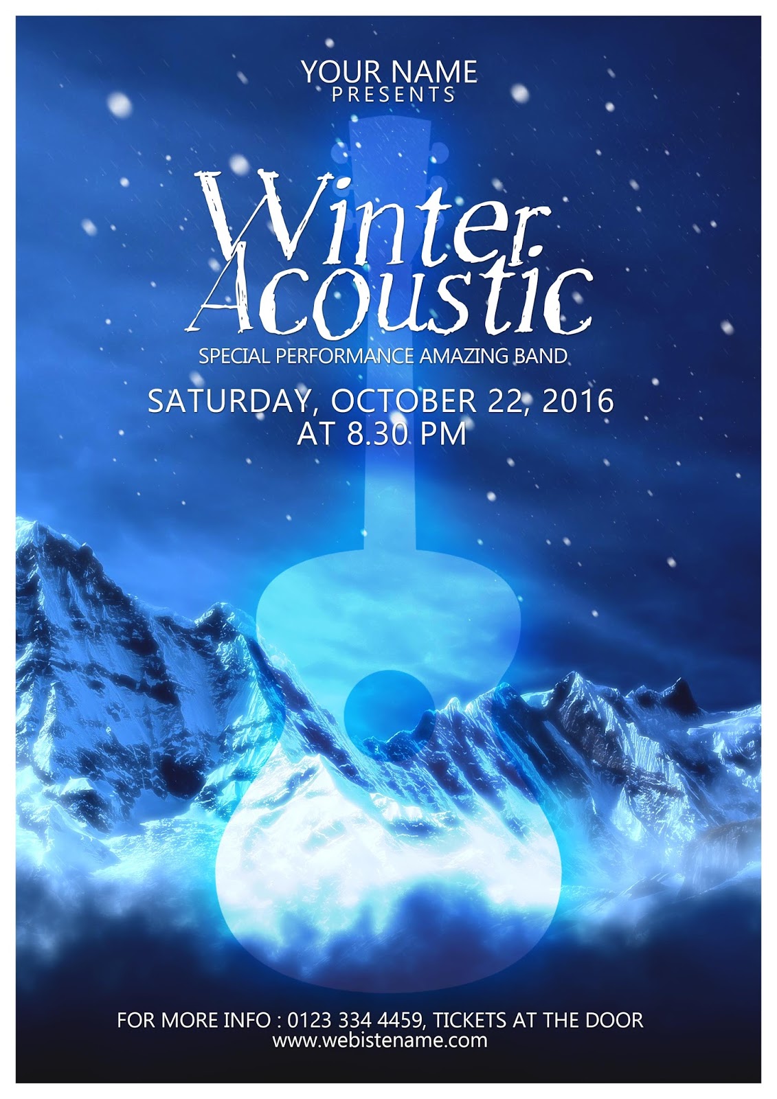 Designing a Winter Acoustic Poster In Photoshop