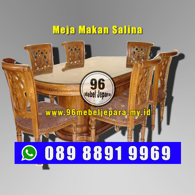 Meja Makan Salina,Blok,Minimalis,Modern,Kayu Jati,Sulawesi