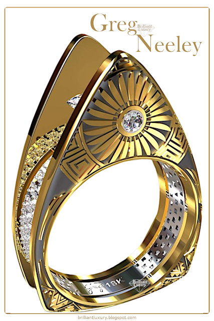 ♦Greg Neeley Hopi Pottery Ladies Diamond Ring #gregneeley #jewelry #brilliantluxury
