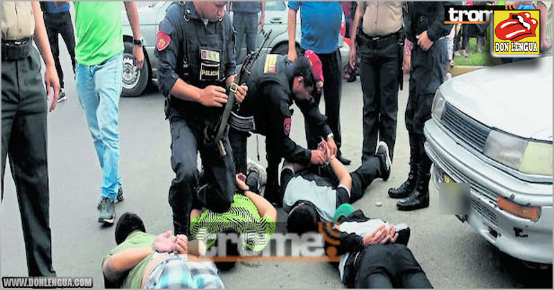 Dos venezolanos capturados asaltando una tienda en Perú